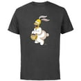 thumbnail image 1 of The Simpsons Homer Simpson Easter Bunny - Short Sleeve Cotton T-Shirt for Adults - Customized-Charcoal, 1 of 5