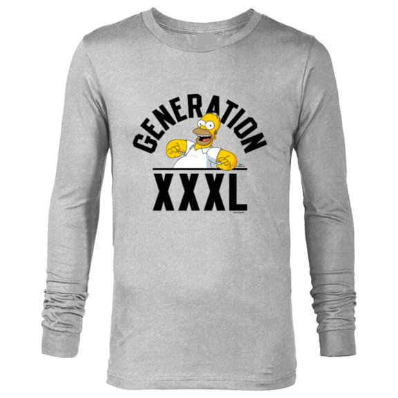 The Simpsons Homer Simpson Generation XXXL - Long Sleeve T-Shirt for Men - Customized-Athletic Heather