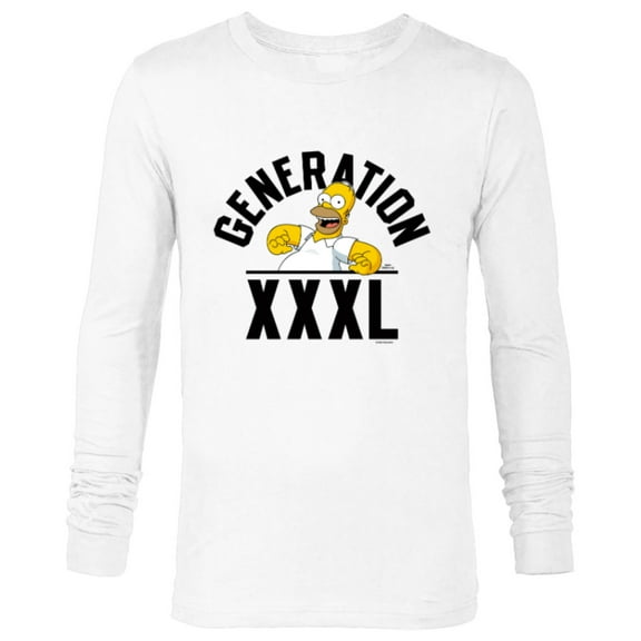 The Simpsons Homer Simpson Generation XXXL - Long Sleeve T-Shirt for Men - Customized-White