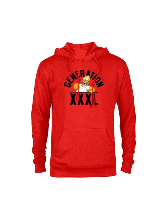 The Simpsons Homer Simpson Generation XXXL - Pullover Hoodie for Adults - Customized-Red