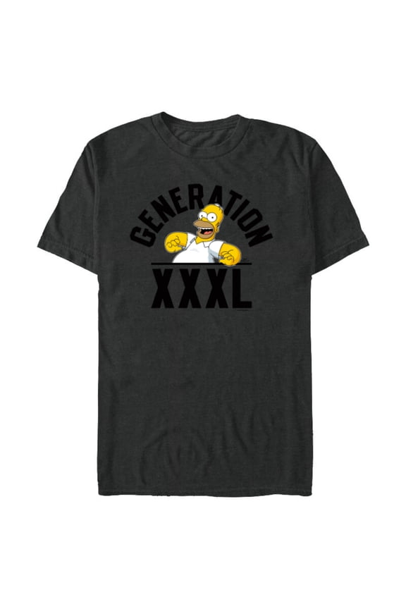 The Simpsons Homer Simpson Generation XXXL - Short Sleeve Blended T-Shirt for Adults - Customized-Dark Heather