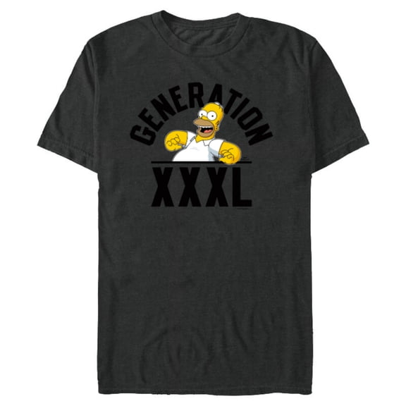 The Simpsons Homer Simpson Generation XXXL - Short Sleeve Blended T-Shirt for Adults - Customized-Dark Heather
