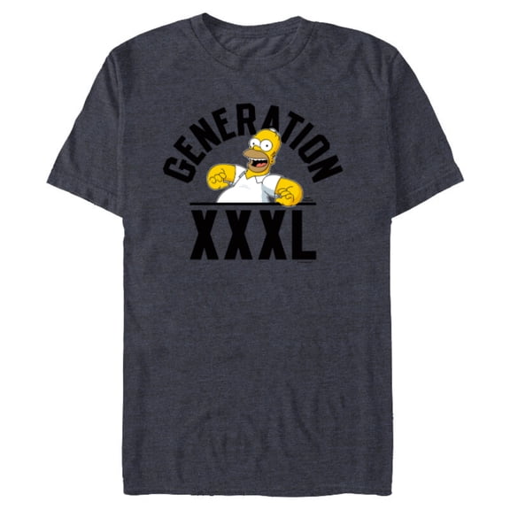 The Simpsons Homer Simpson Generation XXXL - Short Sleeve Blended T-Shirt for Adults - Customized-Navy Heather