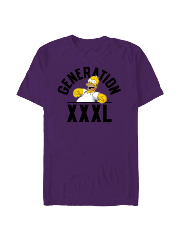 The Simpsons Homer Simpson Generation XXXL - Short Sleeve Blended T-Shirt for Adults - Customized-Purple
