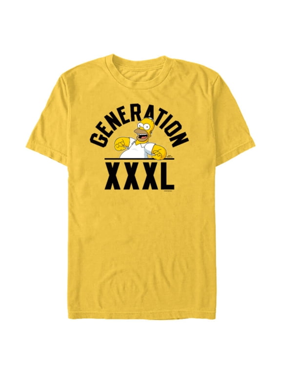The Simpsons Homer Simpson Generation XXXL - Short Sleeve Blended T-Shirt for Adults - Customized-Yellow