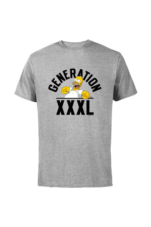 The Simpsons Homer Simpson Generation XXXL - Short Sleeve Cotton T-Shirt for Adults - Customized-Athletic Heather