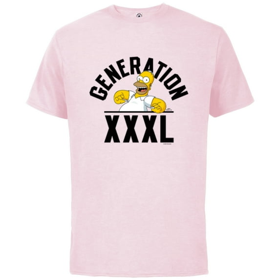 The Simpsons Homer Simpson Generation XXXL - Short Sleeve Cotton T-Shirt for Adults - Customized-Soft Pink