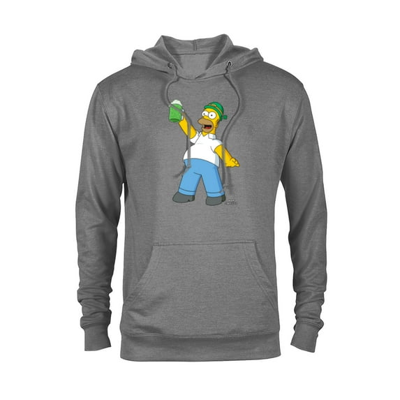 The Simpsons Homer Simpson Green Duff Beer St. Patrick's Day - Pullover Hoodie for Adults - Customized-Graphite Heather