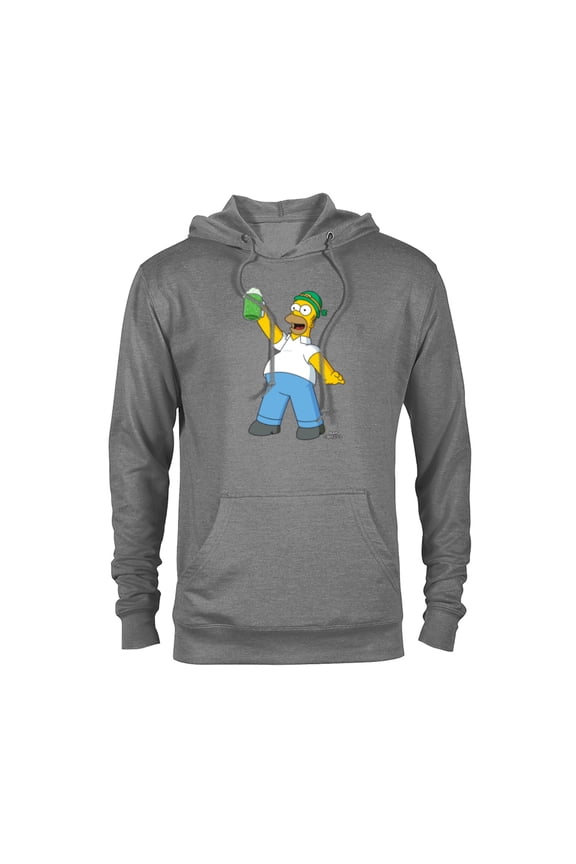 Homer Simpson Green Duff Beer St. Patrick's Day - Pullover Hoodie for Adults - Customized-Graphite Heather
