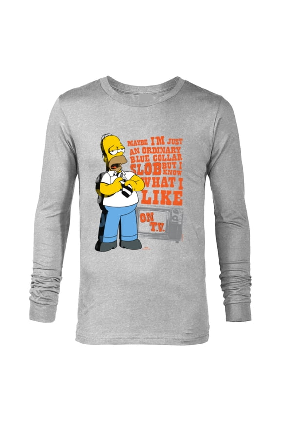 The Simpsons Homer Simpson Just an Ordinary Blue Collar Slob - Long Sleeve T-Shirt for Men - Customized-Athletic Heather