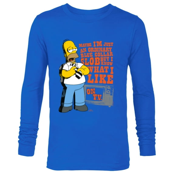 The Simpsons Homer Simpson Just an Ordinary Blue Collar Slob - Long Sleeve T-Shirt for Men - Customized-Navy