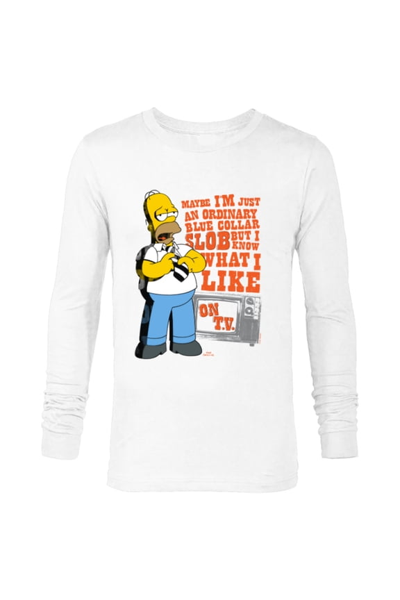 The Simpsons Homer Simpson Just an Ordinary Blue Collar Slob - Long Sleeve T-Shirt for Men - Customized-White