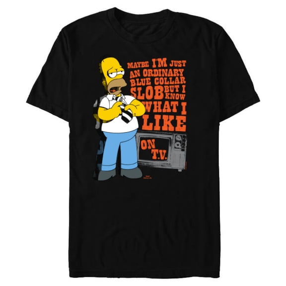 The Simpsons Homer Simpson Just an Ordinary Blue Collar Slob - Short Sleeve Blended T-Shirt for Adults - Customized-Black