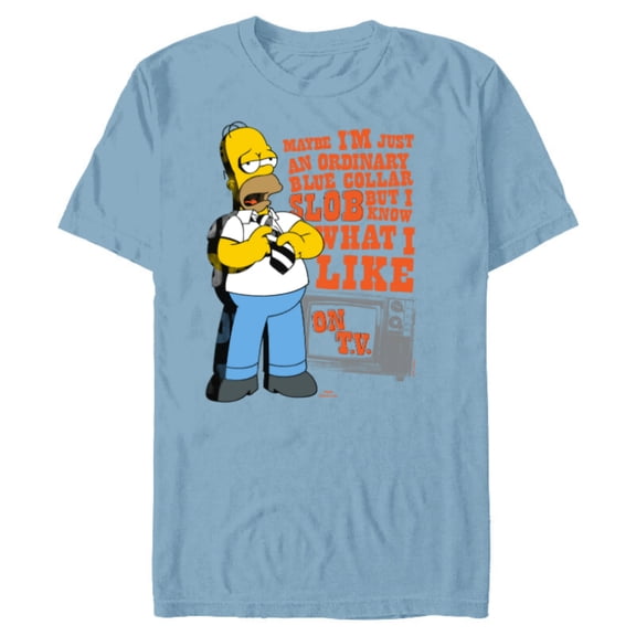 The Simpsons Homer Simpson Just an Ordinary Blue Collar Slob - Short Sleeve Blended T-Shirt for Adults - Customized-Ocean Blue