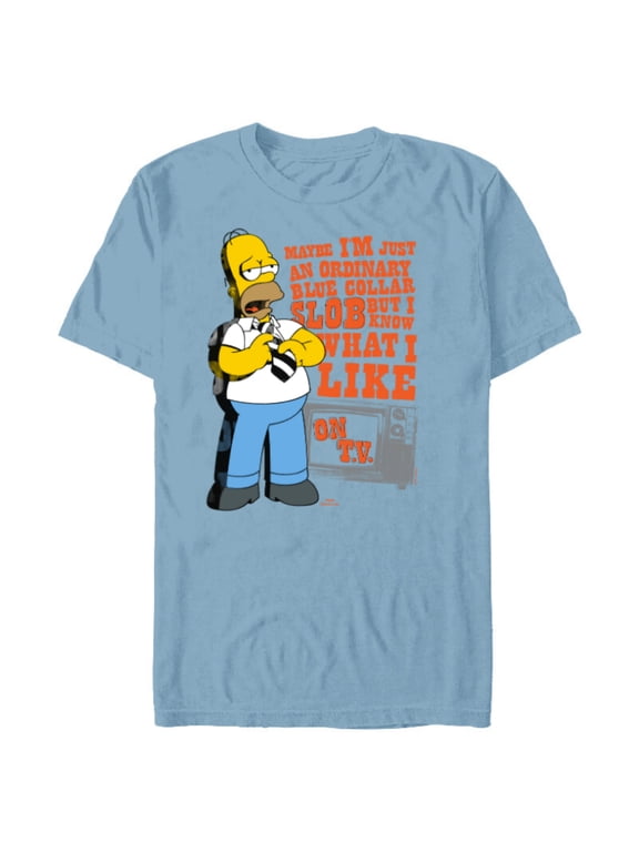 The Simpsons Homer Simpson Just an Ordinary Blue Collar Slob - Short Sleeve Blended T-Shirt for Adults - Customized-Ocean Blue