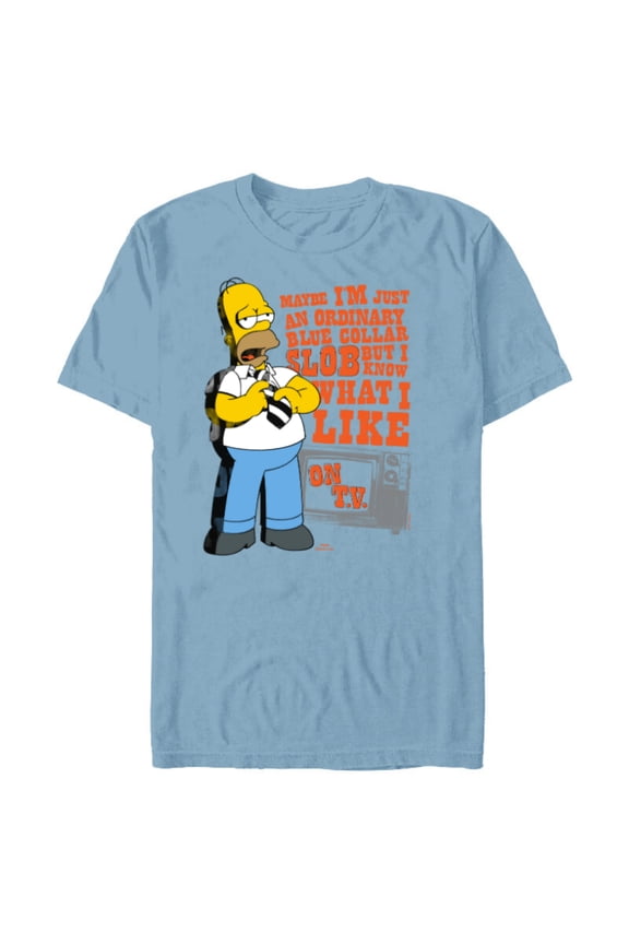 The Simpsons Homer Simpson Just an Ordinary Blue Collar Slob - Short Sleeve Blended T-Shirt for Adults - Customized-Ocean Blue