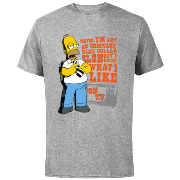 The Simpsons Homer Simpson Just an Ordinary Blue Collar Slob - Short Sleeve Cotton T-Shirt for Adults - Customized-Athletic Heather