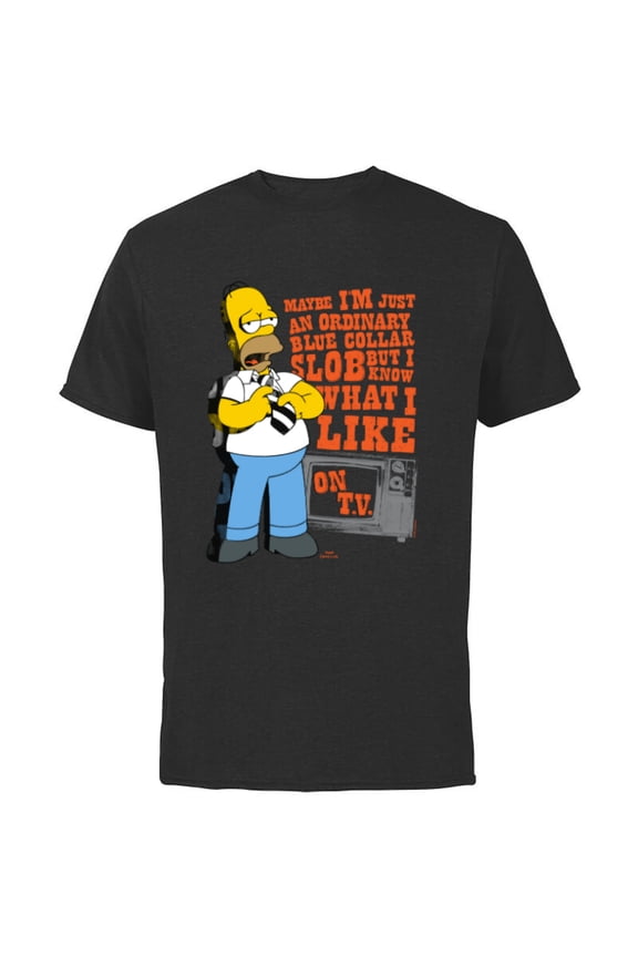 The Simpsons Homer Simpson Just an Ordinary Blue Collar Slob - Short Sleeve Cotton T-Shirt for Adults - Customized-Black