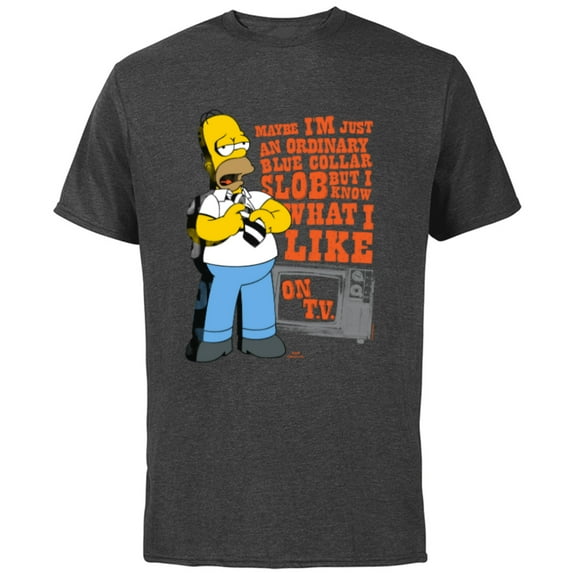 The Simpsons Homer Simpson Just an Ordinary Blue Collar Slob - Short Sleeve Cotton T-Shirt for Adults - Customized-Charcoal