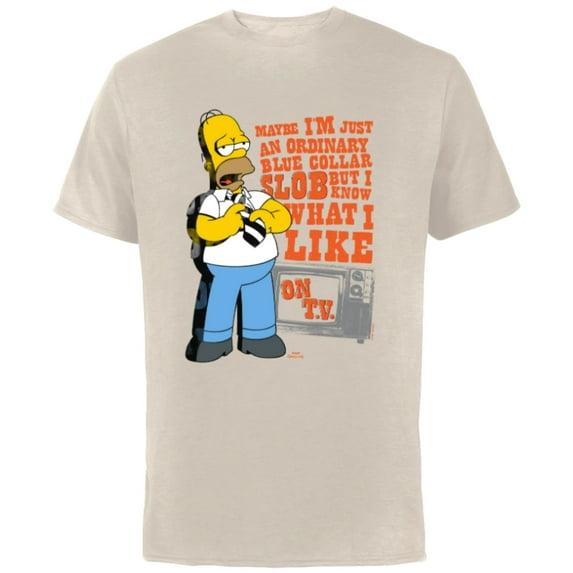 The Simpsons Homer Simpson Just an Ordinary Blue Collar Slob - Short Sleeve Cotton T-Shirt for Adults - Customized-Natural