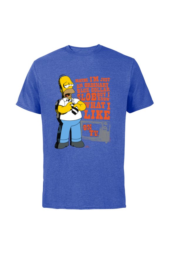 The Simpsons Homer Simpson Just an Ordinary Blue Collar Slob - Short Sleeve Cotton T-Shirt for Adults - Customized-Royal Heather