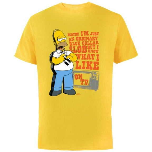 The Simpsons Homer Simpson Just an Ordinary Blue Collar Slob - Short Sleeve Cotton T-Shirt for Adults - Customized-Yellow