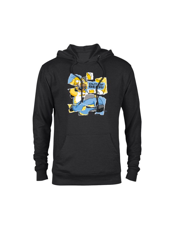 The Simpsons Homer Simpson Out of Beer All Torn Up - Pullover Hoodie for Adults - Customized-Black