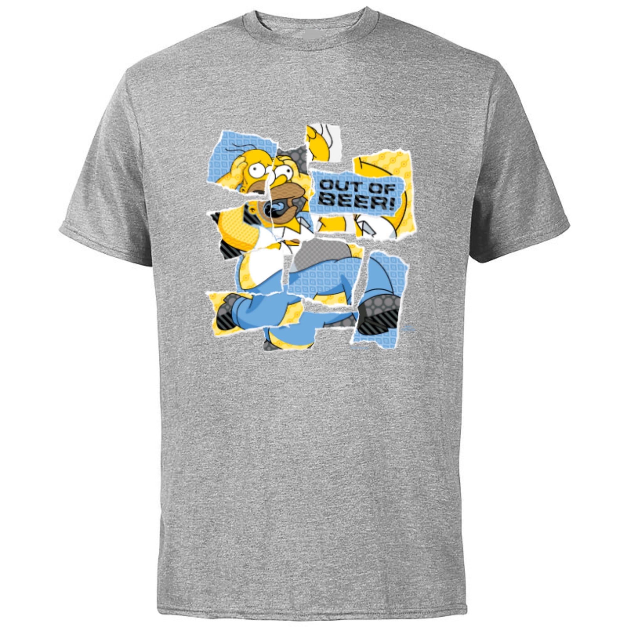 The Simpsons Homer Simpson Out of Beer All Torn Up Short Sleeve