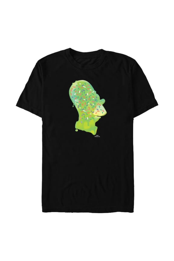 Homer Simpson Sprinkles Head - Short Sleeve Blended T-Shirt for Adults - Customized-Black