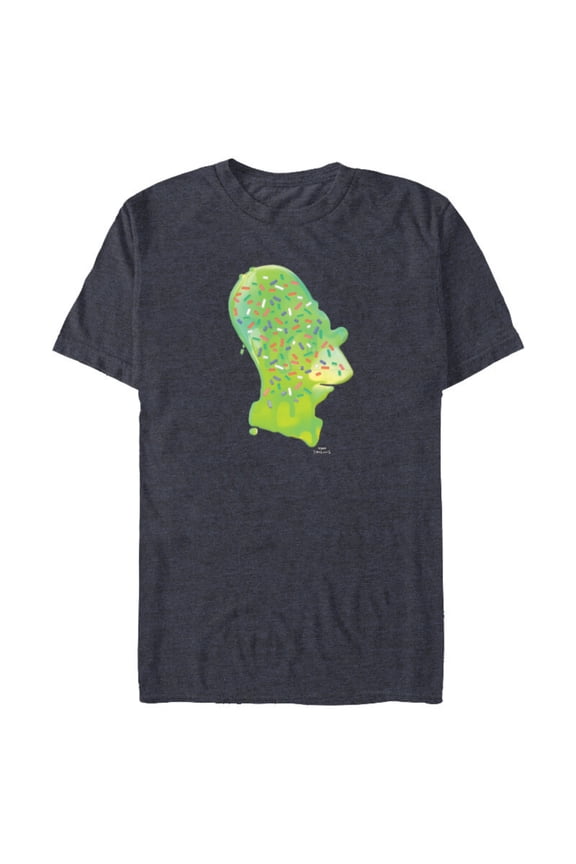 Homer Simpson Sprinkles Head - Short Sleeve Blended T-Shirt for Adults - Customized-Navy Heather