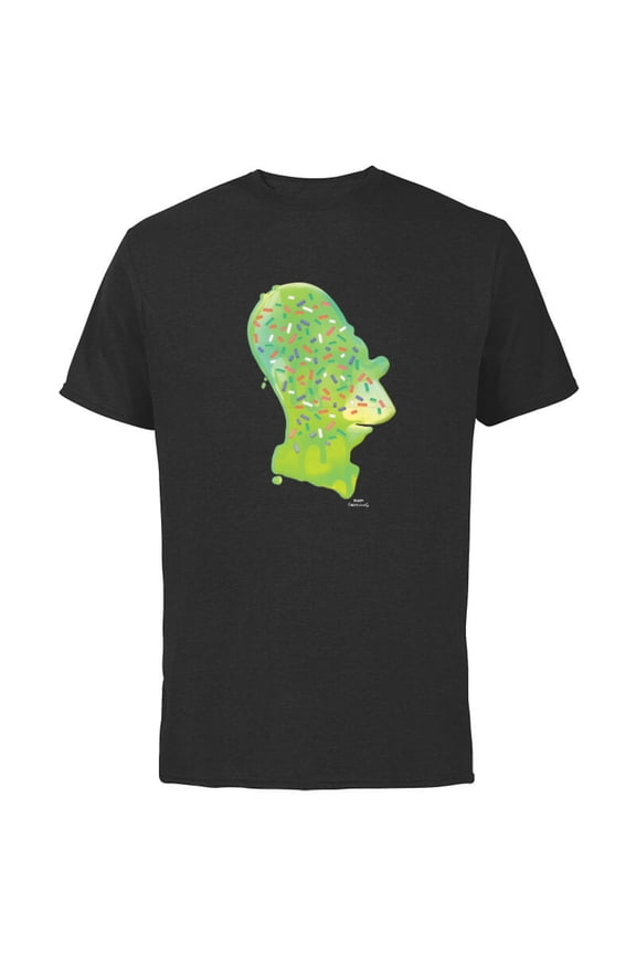 Homer Simpson Sprinkles Head - Short Sleeve Cotton T-Shirt for Adults - Customized-Black