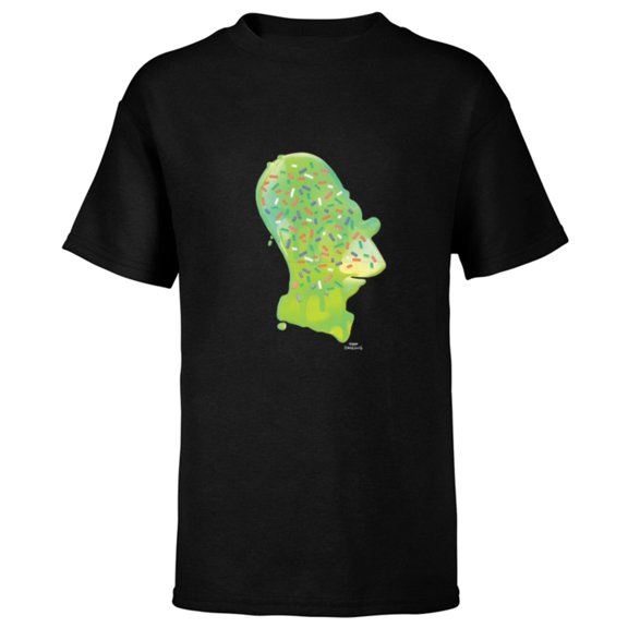 The Simpsons Homer Simpson Sprinkles Head - Short Sleeve T-Shirt for Kids - Customized-Black