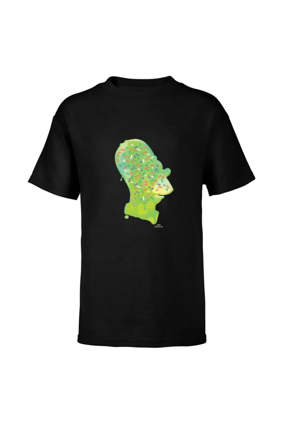 Homer Simpson Sprinkles Head - Short Sleeve T-Shirt for Kids - Customized-Black