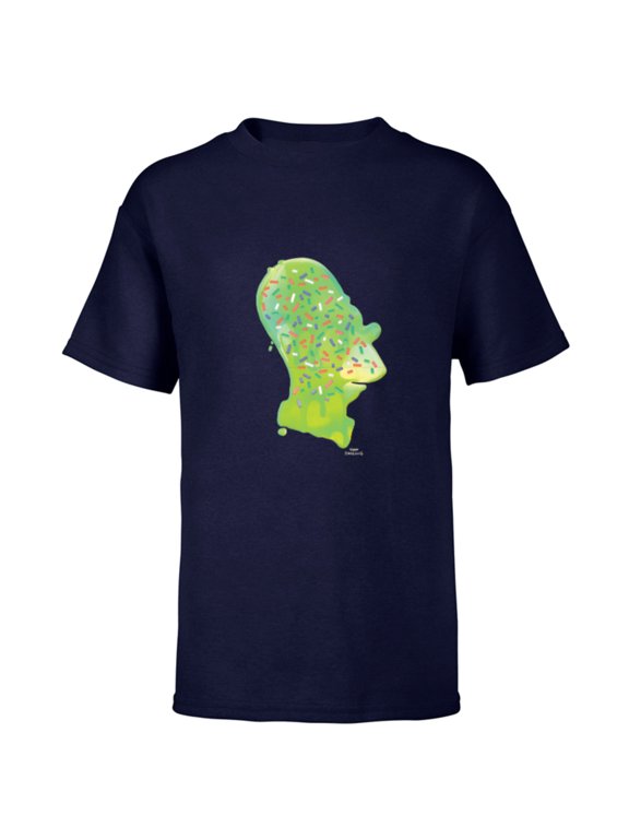 Homer Simpson Sprinkles Head - Short Sleeve T-Shirt for Kids - Customized-Navy