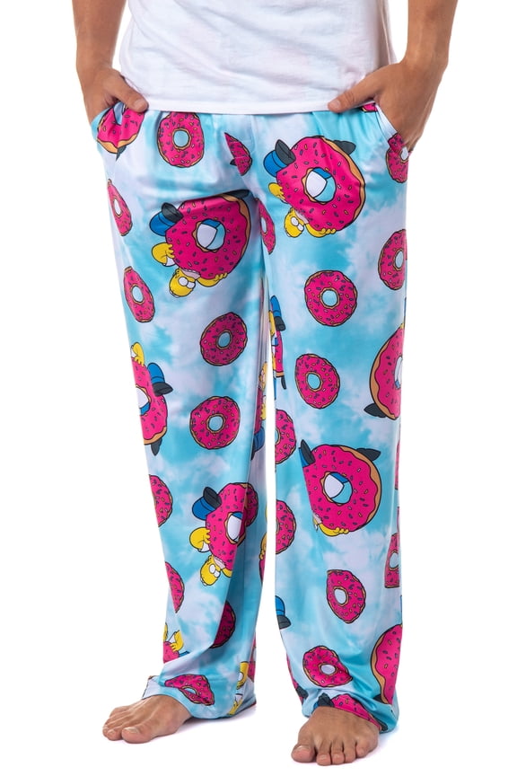The Simpsons Homer Simpson Tie Dye Sprinkles Donuts Adult Lounge Pajama Pants For Men