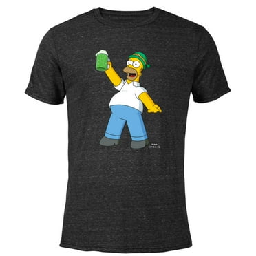 The Simpsons Homer Simpsons Green Beer St. Patrick’s Day - Short Sleeve Blended T-Shirt for Adults - Customized-Black