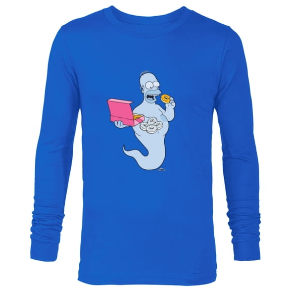 The Simpsons Homer Simson Ghost Donuts - Long Sleeve T-Shirt for Men - Customized-Navy