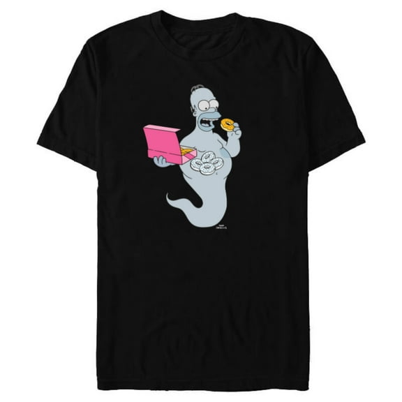The Simpsons Homer Simson Ghost Donuts - Short Sleeve Blended T-Shirt for Adults - Customized-Black