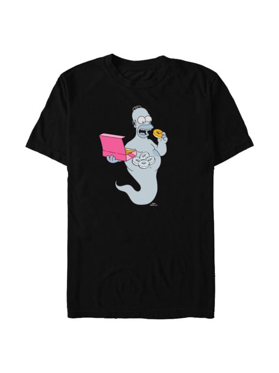 Homer Simson Ghost Donuts - Short Sleeve Blended T-Shirt for Adults - Customized-Black