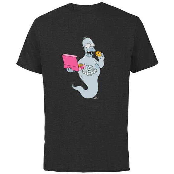 The Simpsons Homer Simson Ghost Donuts - Short Sleeve Cotton T-Shirt for Adults - Customized-Black