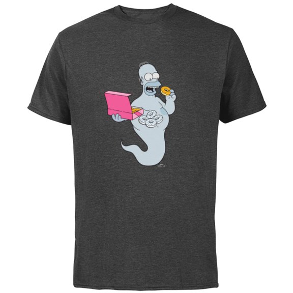 The Simpsons Homer Simson Ghost Donuts - Short Sleeve Cotton T-Shirt for Adults - Customized-Charcoal
