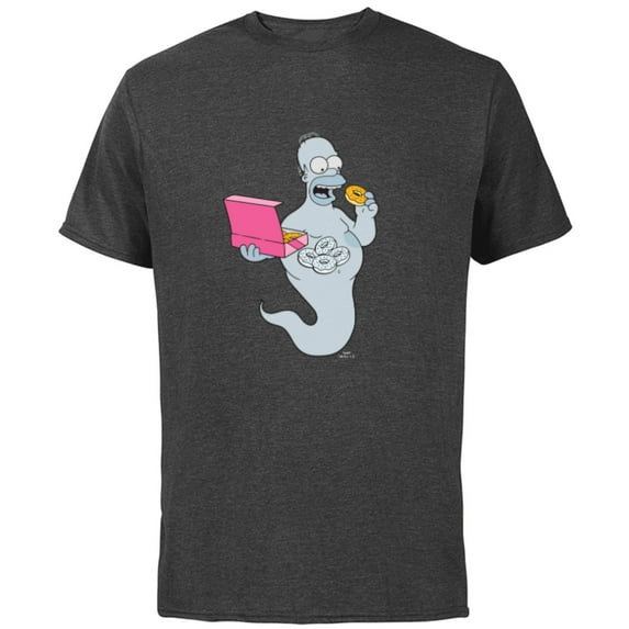 The Simpsons Homer Simson Ghost Donuts - Short Sleeve Cotton T-Shirt for Adults - Customized-Charcoal