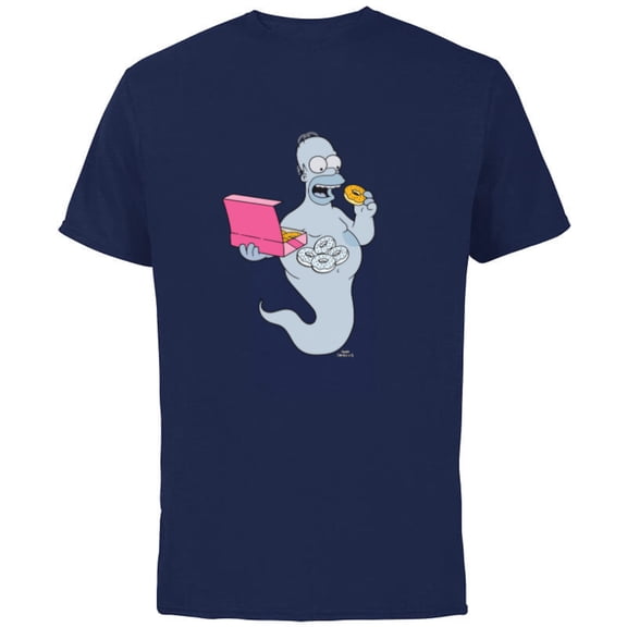 The Simpsons Homer Simson Ghost Donuts - Short Sleeve Cotton T-Shirt for Adults - Customized-Navy