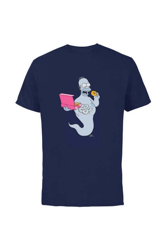 Homer Simson Ghost Donuts - Short Sleeve Cotton T-Shirt for Adults - Customized-Navy