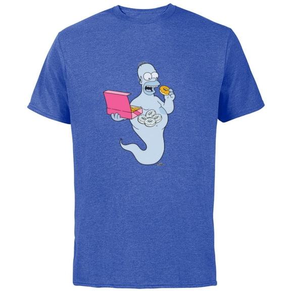 The Simpsons Homer Simson Ghost Donuts - Short Sleeve Cotton T-Shirt for Adults - Customized-Royal Heather