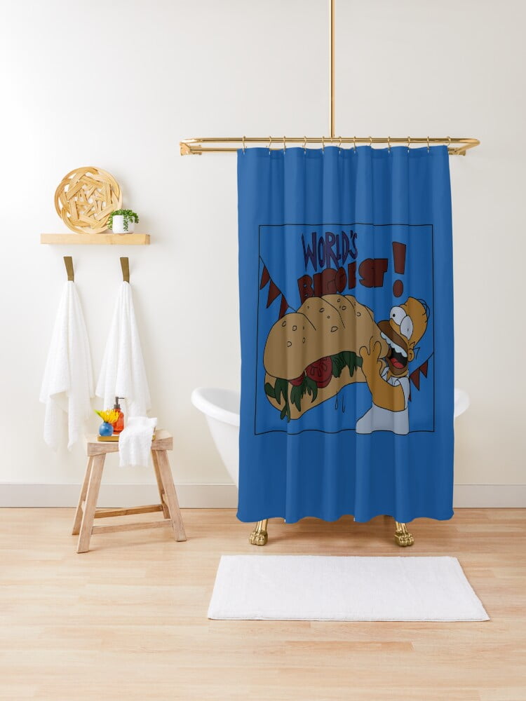 The Simpsons Homer World's Biggest Shower Curtain Bathroom Shower