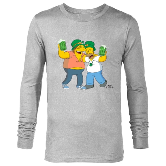 The Simpsons Homer and Barney Cheers to St. Patrick’s Day - Long Sleeve T-Shirt for Men - Customized-Athletic Heather