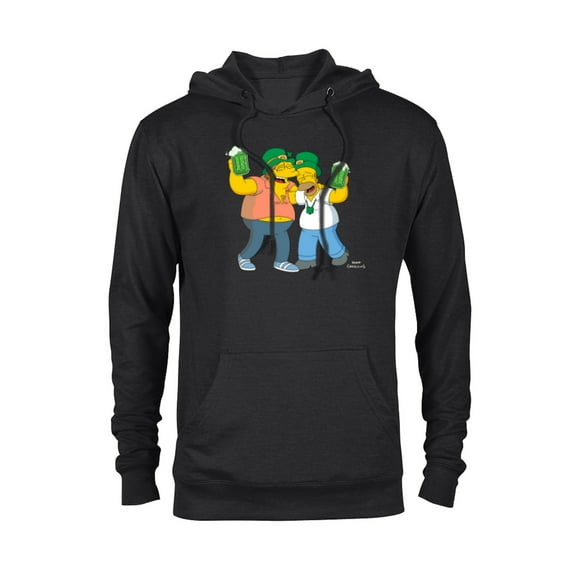 The Simpsons Homer and Barney Cheers to St. Patrick’s Day - Pullover Hoodie for Adults - Customized-Black
