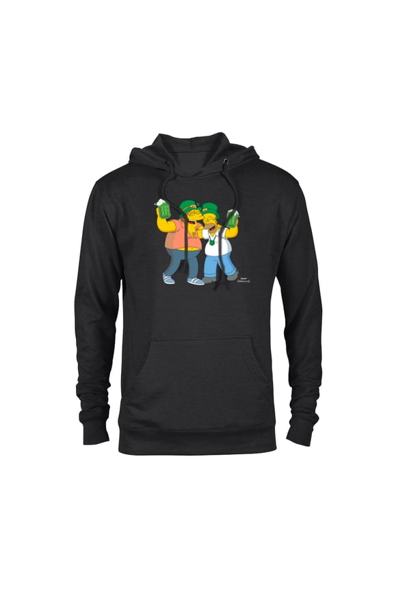 Homer and Barney Cheers to St. Patrick’s Day - Pullover Hoodie for Adults - Customized-Black