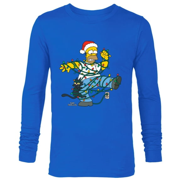 The Simpsons Homer and Snowball Tangled Holiday - Long Sleeve T-Shirt for Men – Customized-Royal